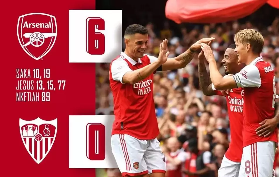 Arsenal đánh bại Sevilla một cách hoàn hảo với 6 bàn thắng