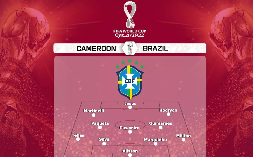 Đội hình dự kiến của Cameroon vs Brazil